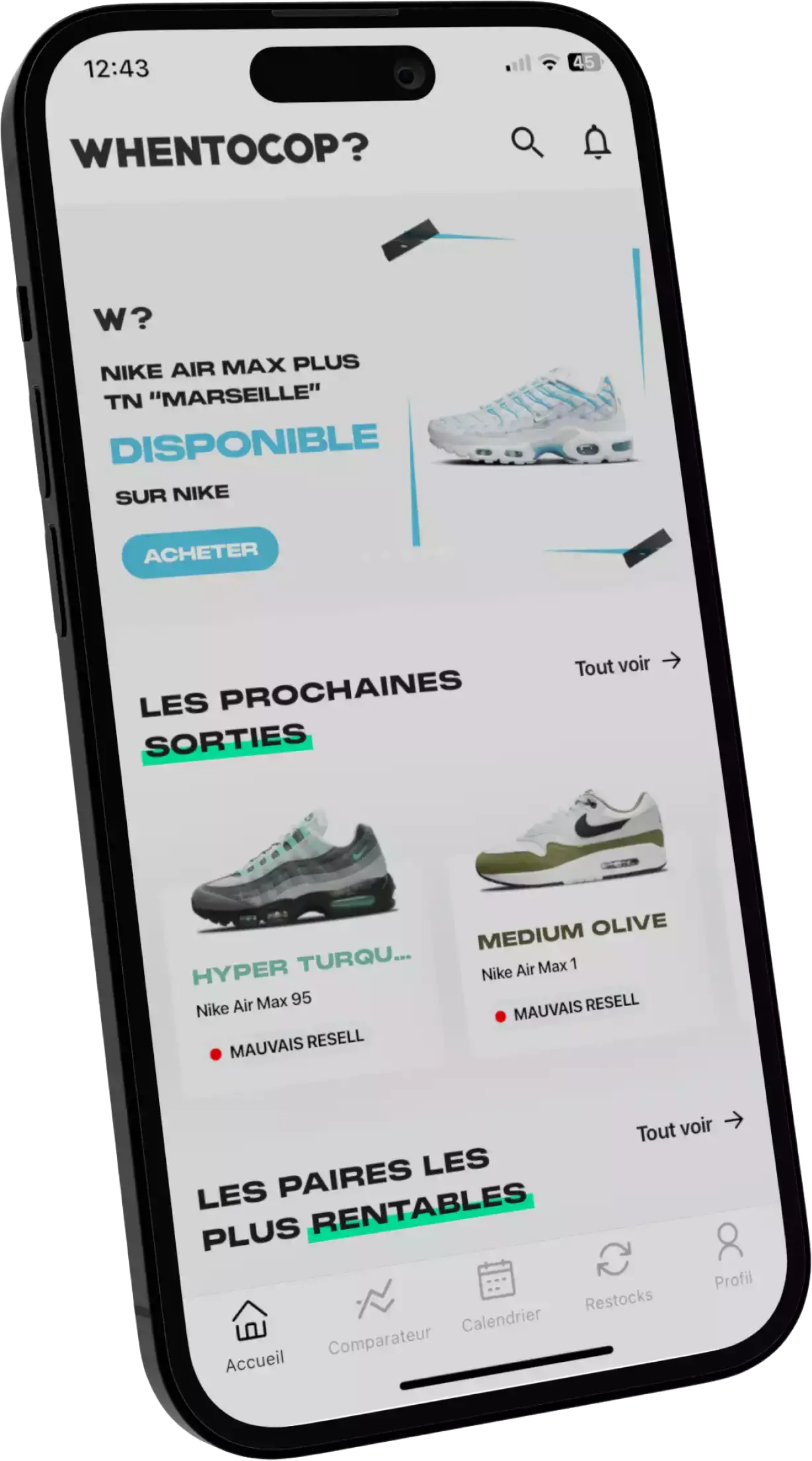 page d'accueil application whentocop